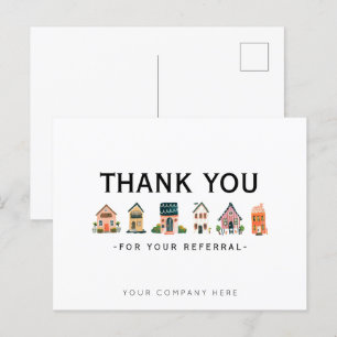 Referral Real Estate Marketing Thank You  Postcard