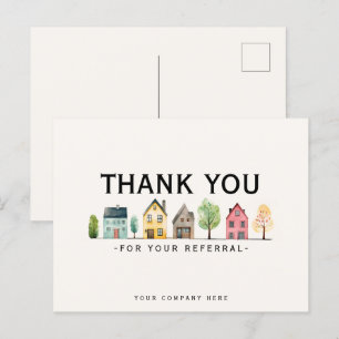Referral Real Estate Marketing Thank You  Postcard