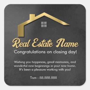 Referral Real Estate Thank You business Square Squ Square Sticker