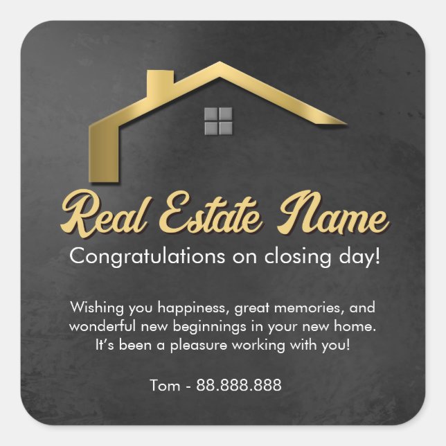 Referral Real Estate Thank You business Square Squ Square Sticker (Front)