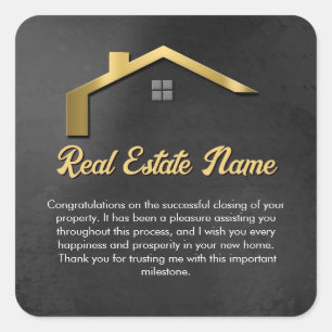 Referral Real Estate Thank You business Square Squ Square Sticker
