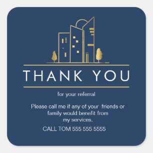 Referral Real Estate Thank You business Square Squ Sticker