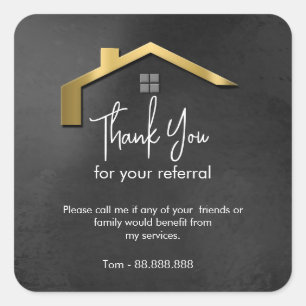 Referral Real Estate Thank You business Square Squ Sticker
