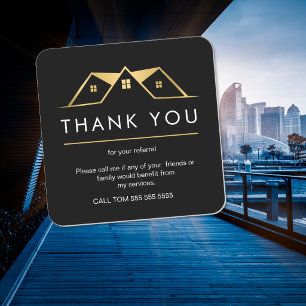 Referral Real Estate Thank You business Square Squ Sticker
