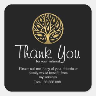 Referral Real Estate Thank You business Square Sti Sticker