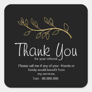 Referral Real Estate Thank You business Square Sticker