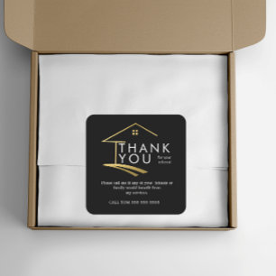 Referral Real Estate Thank You business Square Sticker