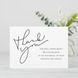 Referral Thank You, Referral Note Card,  Thank You Card