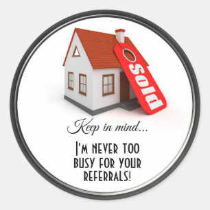 Referrals Real Estate House Sold Classic Round Sticker