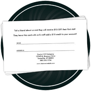 referrals. referral card