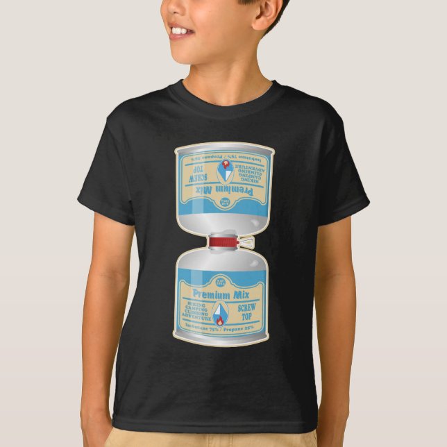 Refilling gas canisters for camp stoves T-Shirt (Front)
