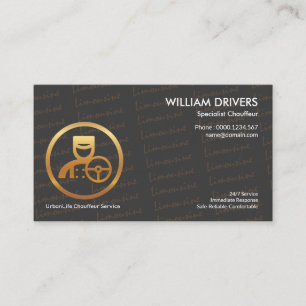 Refine Exquisite Gold Wording Texture Chauffeur Business Card