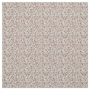Refined 1940s Burgundy & Teal Vintage Floral  Fabric