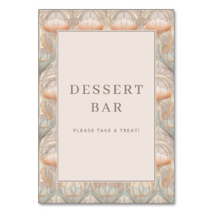 Refined Beige Floral Pattern Table Number