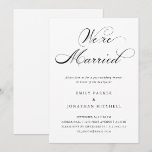 Refined   Black and White Post-Wedding Brunch Invitation