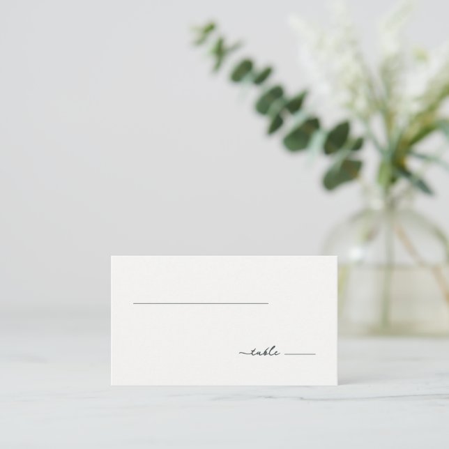 Refined Black Minimalist Table Sign Place Card (Standing Front)