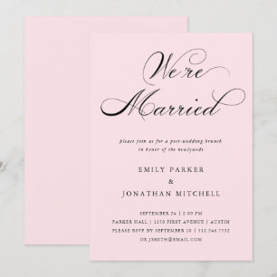 Refined   Blush Pink Post-Wedding Brunch Invitation