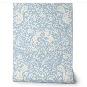 Refined Bohemian Cats - Blue Fog Wallpaper