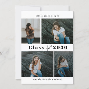 Refined Collage EDITABLE COLOR Graduation Invitation