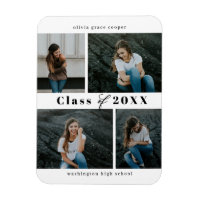 Refined Collage EDITABLE COLOR Graduation Magnet