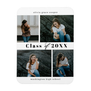 Refined Collage EDITABLE COLOR Graduation Magnet