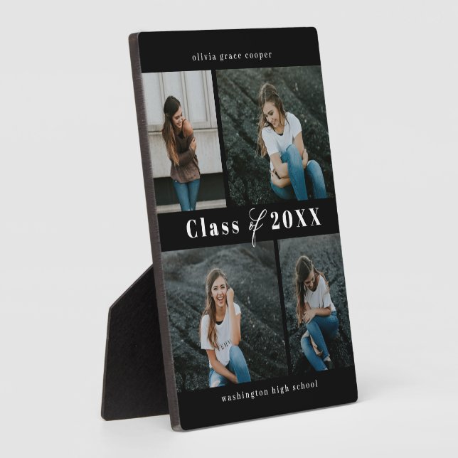 Refined Collage EDITABLE COLOR Graduation Plaque (Side)