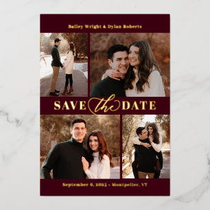 Refined Collage FOIL Wedding Save The Date Card