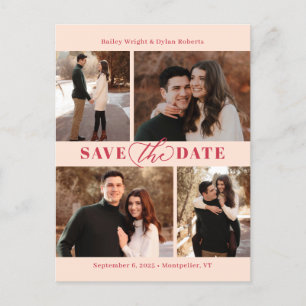 Refined Collage Modern Save The Date Postcard
