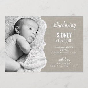 Refined Elegance Baby Birth Announcement