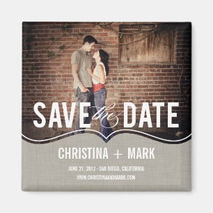 Refined Elegance Save The Date Magnet - Khaki