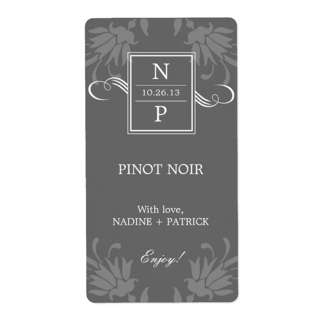 Refined Elegance Wedding Wine Labels (Front)