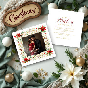 Refined Exquisite Floral Christmas Frame Photo Holiday Card