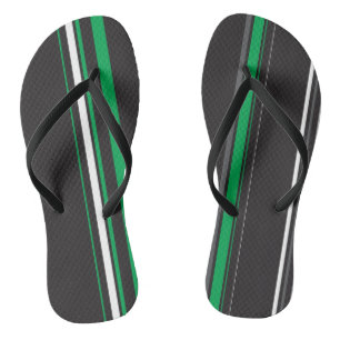 Refined Green Modern Classy Lines Flip Flops
