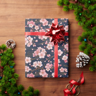 Refined Japanese Sakura Blossom Design Wrapping Paper