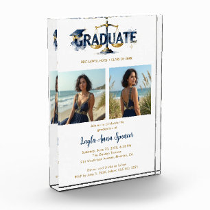 Refined Law Grad Scales of Justice Photo TMF26 Block