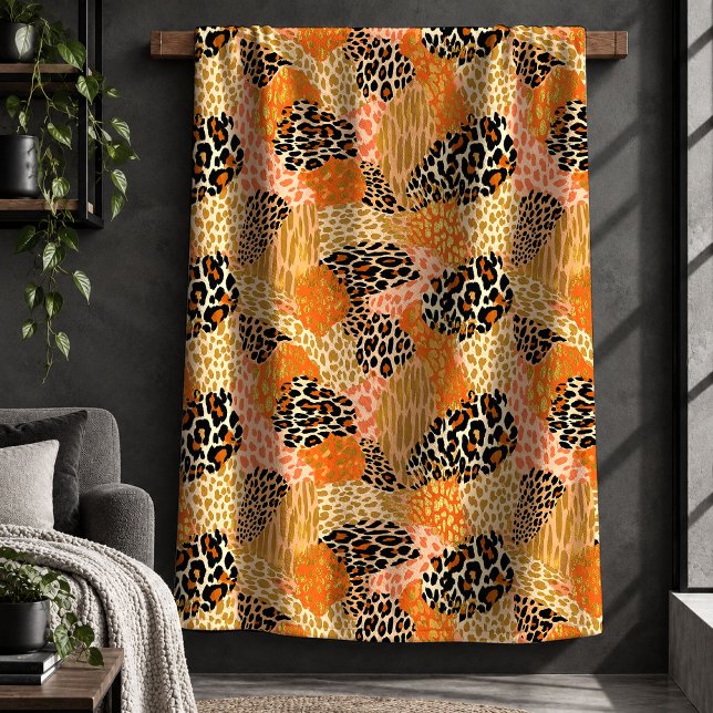 Refined Leopard Print Colourful Modern Throw Blank (Refined Leopard Print Colorful Modern Throw Blanket)
