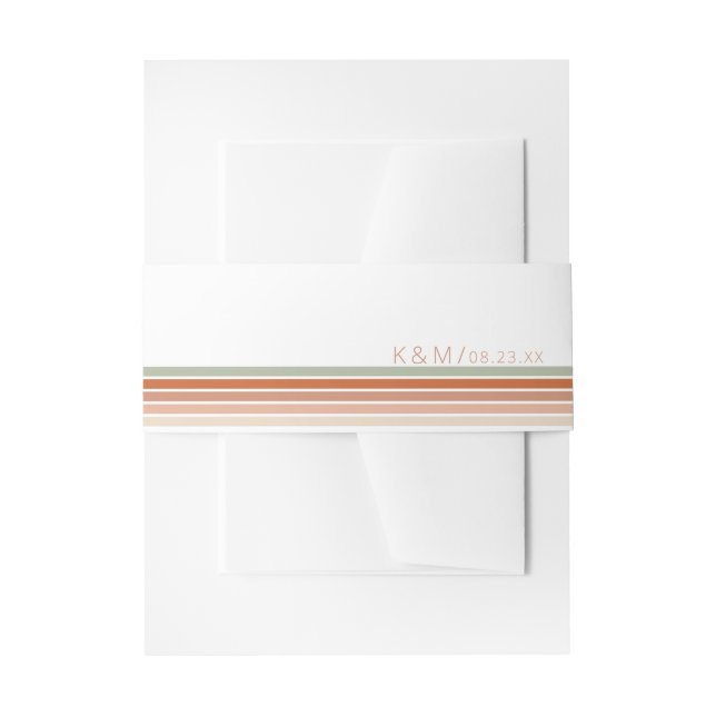 Refined Lines Geometric Wedding Terra Cotta ID983 Invitation Belly Band (Front Example)