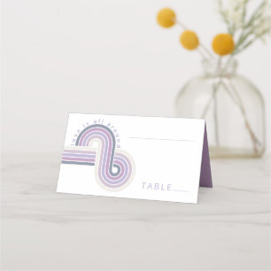 Refined Lines Geometric Wedding Violet ID983 Place Card