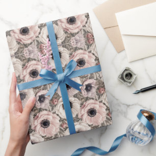 Refined Luxury Anemone Blossom Art Wrapping Paper