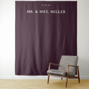 Refined Maroon Calligraphy Tapestry