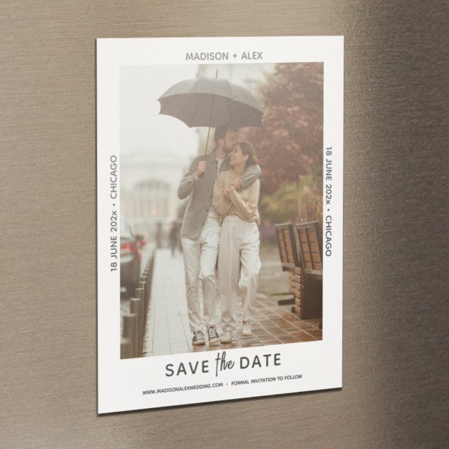 Refined Minimal Photo Save the Date Magnet Card (Creator Uploaded)