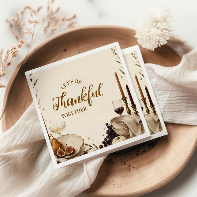 Refined Modern Minimal Friendsgiving Dinner Napkin (Creator Uploaded)
