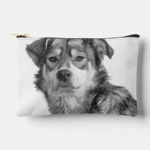Refined Monochrome Large Mixed Breed Canine Accessory Pouch