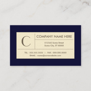 refined navy business card