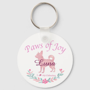 Refined Pastel Pink Chihuahua   Custom Christmas Key Ring
