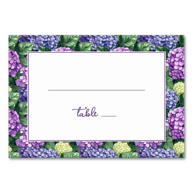 Refined Purple Floral Border Table Number (Front)