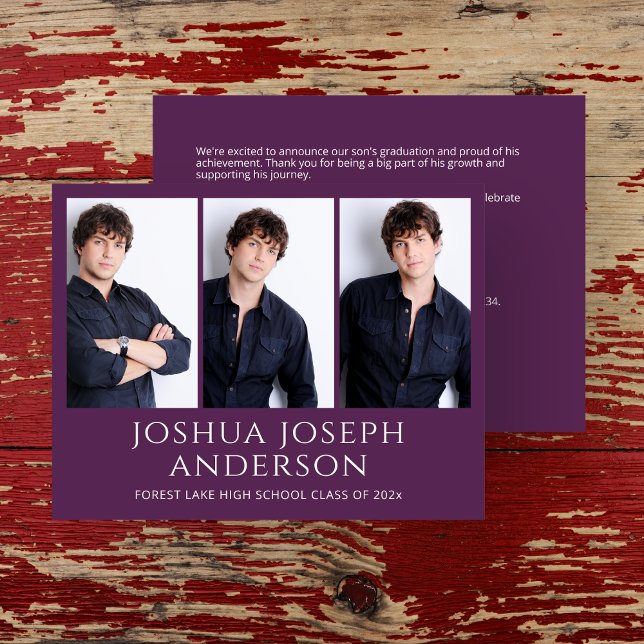 Refined Purple Graduation Photo  Announcement (Creator Uploaded)