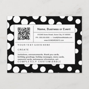refined QR code : black and white halftone Invitation Postcard