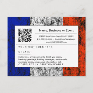 refined QR code : france Invitation Postcard