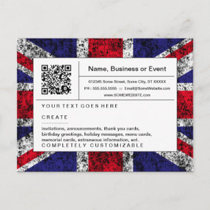 refined QR code : united kingdom Invitation Postcard